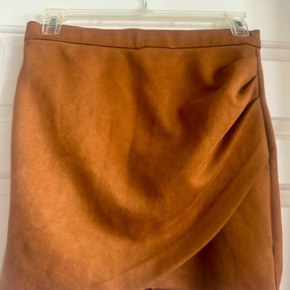 Brown velvet wrap mini skirt - Picture 1 of 2